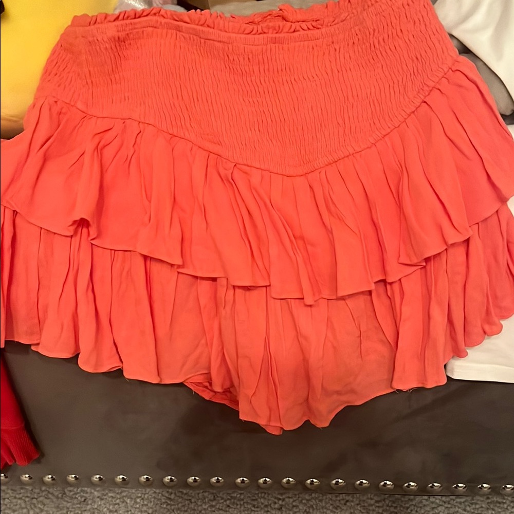 Coral Ruffled Women's Skirt Rock n Rags